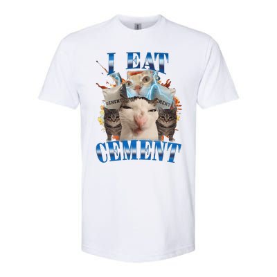 I Eat Cement Cursed Cat Funny Oddly Specific Dank Meme Softstyle CVC T-Shirt