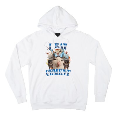 I Eat Cement Cursed Cat Funny Oddly Specific Dank Meme Hoodie