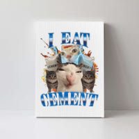 I Eat Cement Cursed Cat Funny Oddly Specific Dank Meme Canvas