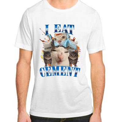 I Eat Cement Cursed Cat Funny Oddly Specific Dank Meme Adult ChromaSoft Performance T-Shirt