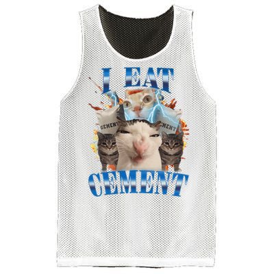 I Eat Cement Cursed Cat Funny Oddly Specific Dank Meme Mesh Reversible Basketball Jersey Tank