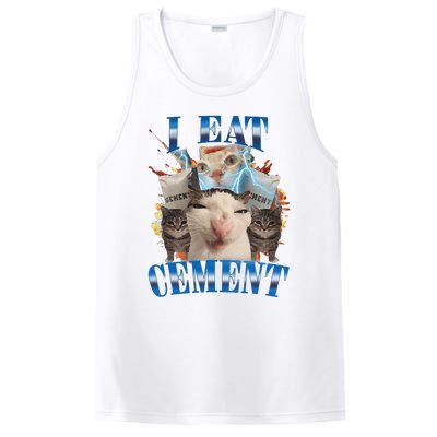 I Eat Cement Cursed Cat Funny Oddly Specific Dank Meme PosiCharge Competitor Tank