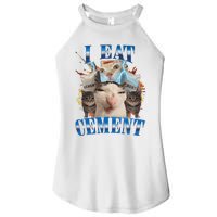 I Eat Cement Cursed Cat Funny Oddly Specific Dank Meme Women's Perfect Tri Rocker Tank