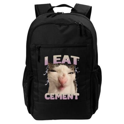 I Eat Cement Cursed Cat Funny Oddly Specific Dank Meme Daily Commute Backpack