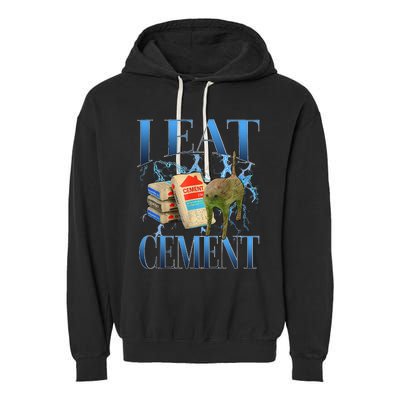 I Eat Cement Cursed Cat Oddly Specific Garment-Dyed Fleece Hoodie