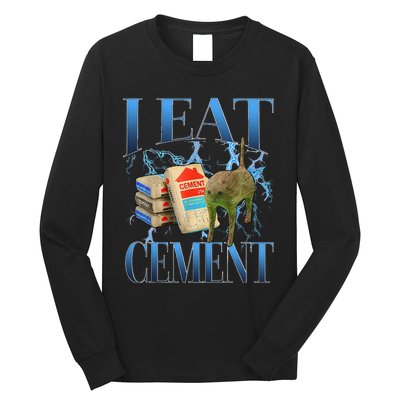 I Eat Cement Cursed Cat Oddly Specific Long Sleeve Shirt