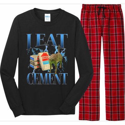 I Eat Cement Cursed Cat Oddly Specific Long Sleeve Pajama Set