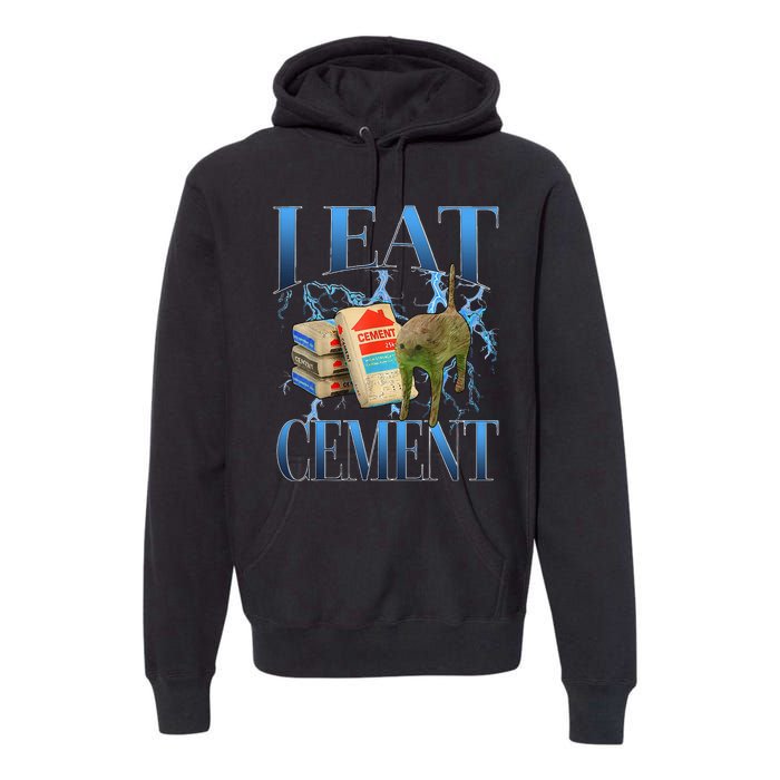 I Eat Cement Cursed Cat Oddly Specific Premium Hoodie