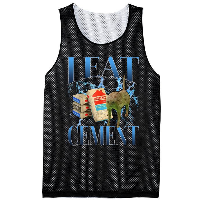 I Eat Cement Cursed Cat Oddly Specific Mesh Reversible Basketball Jersey Tank