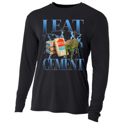 I Eat Cement Cursed Cat Oddly Specific Cooling Performance Long Sleeve Crew