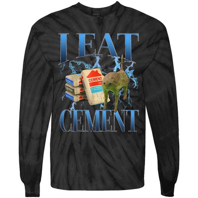 I Eat Cement Cursed Cat Oddly Specific Tie-Dye Long Sleeve Shirt