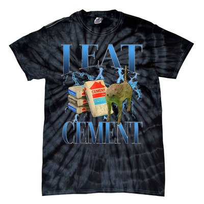 I Eat Cement Cursed Cat Oddly Specific Tie-Dye T-Shirt