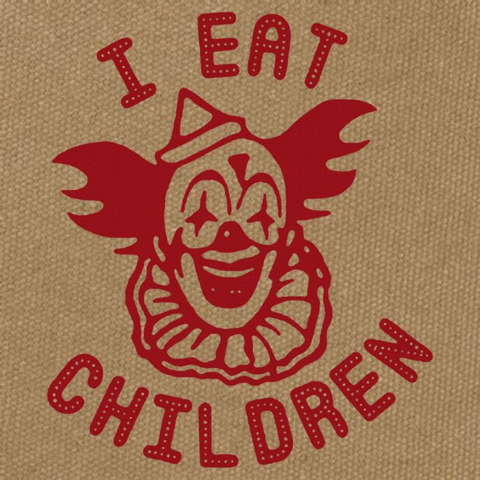I Eat Children Evil Creepy Clown Halloween Cotton Canvas Backpack