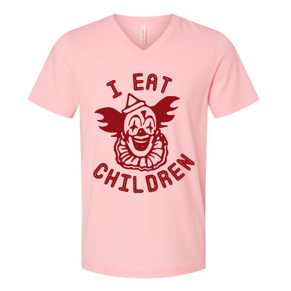 I Eat Children Evil Creepy Clown Halloween V-Neck T-Shirt