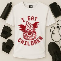 I Eat Children Evil Creepy Clown Halloween Cooling Performance Crew T-Shirt