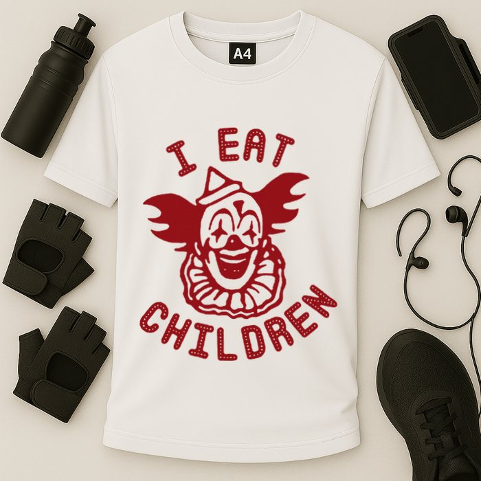 I Eat Children Evil Creepy Clown Halloween Cooling Performance Crew T-Shirt