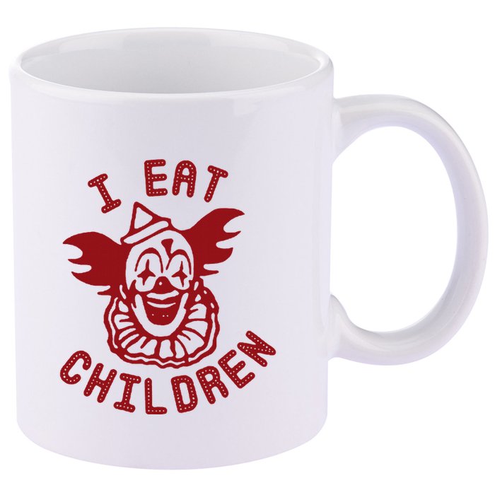 I Eat Children Evil Creepy Clown Halloween 11oz C Handle Ceramic Mug