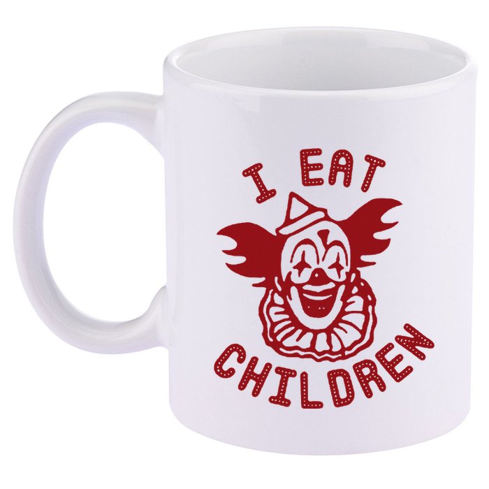 I Eat Children Evil Creepy Clown Halloween 11oz C Handle Ceramic Mug