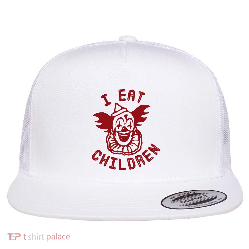 I Eat Children Evil Creepy Clown Halloween Flatbill Hat