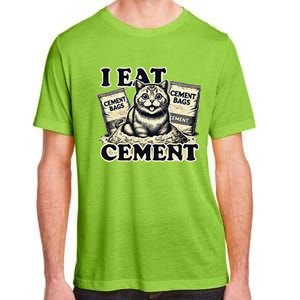 I Eat Cement Cursed Cat Funny Oddly Specific Meme Adult ChromaSoft Performance T-Shirt