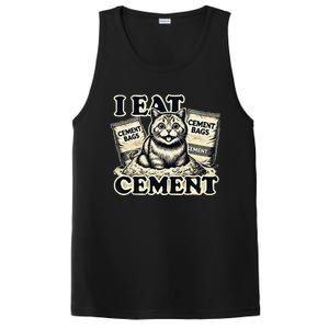 I Eat Cement Cursed Cat Funny Oddly Specific Meme PosiCharge Competitor Tank