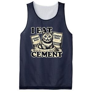 I Eat Cement Cursed Cat Funny Oddly Specific Meme Mesh Reversible Basketball Jersey Tank