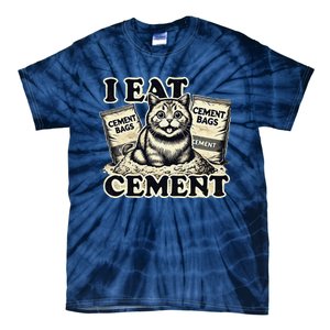 I Eat Cement Cursed Cat Funny Oddly Specific Meme Tie-Dye T-Shirt