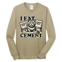 I Eat Cement Cursed Cat Funny Oddly Specific Meme Tall Long Sleeve T-Shirt