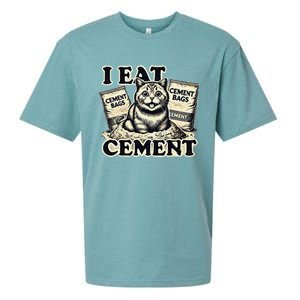 I Eat Cement Cursed Cat Funny Oddly Specific Meme Sueded Cloud Jersey T-Shirt