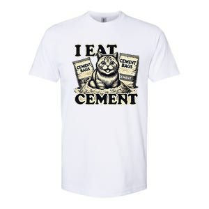 I Eat Cement Cursed Cat Funny Oddly Specific Meme Softstyle CVC T-Shirt