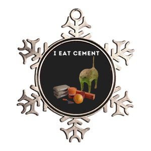 I Eat Cement Funny Cat Cursed Oddly Specific Dank Meme Metallic Star Ornament