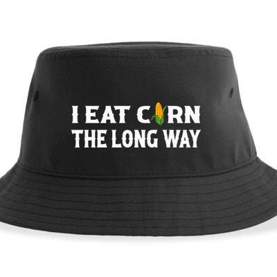 I Eat Corn The Long Way Funny Inappropriate Embarrassing Sustainable Bucket Hat