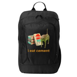 I Eat Cement Cursed Cat Funny Meme City Backpack