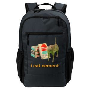 I Eat Cement Cursed Cat Funny Meme Daily Commute Backpack