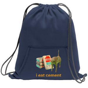 I Eat Cement Cursed Cat Funny Meme Sweatshirt Cinch Pack Bag