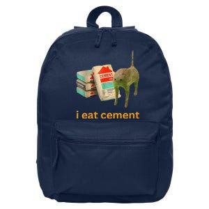 I Eat Cement Cursed Cat Funny Meme 16 in Basic Backpack