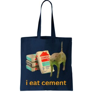 I Eat Cement Cursed Cat Funny Meme Tote Bag