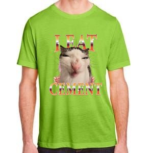 I Eat Cement Cat I Eat Cement Cursed Cat Meme Adult ChromaSoft Performance T-Shirt