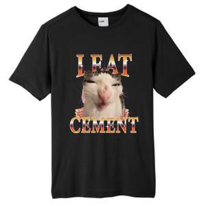 I Eat Cement Cat I Eat Cement Cursed Cat Meme Tall Fusion ChromaSoft Performance T-Shirt