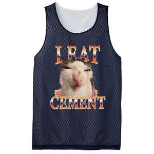 I Eat Cement Cat I Eat Cement Cursed Cat Meme Mesh Reversible Basketball Jersey Tank