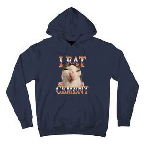 I Eat Cement Cat I Eat Cement Cursed Cat Meme Tall Hoodie