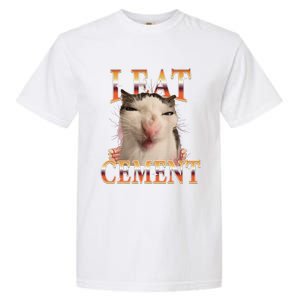 I Eat Cement Cat I Eat Cement Cursed Cat Meme Garment-Dyed Heavyweight T-Shirt