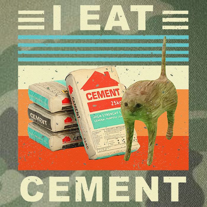 I Eat Cement Cursed Cat Funny Oddly Specific Dank Meme Legacy Tie Dye Trucker Hat