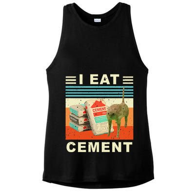 I Eat Cement Cursed Cat Funny Oddly Specific Dank Meme Ladies PosiCharge Tri-Blend Wicking Tank