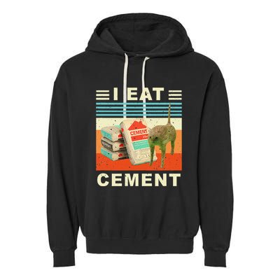 I Eat Cement Cursed Cat Funny Oddly Specific Dank Meme Garment-Dyed Fleece Hoodie