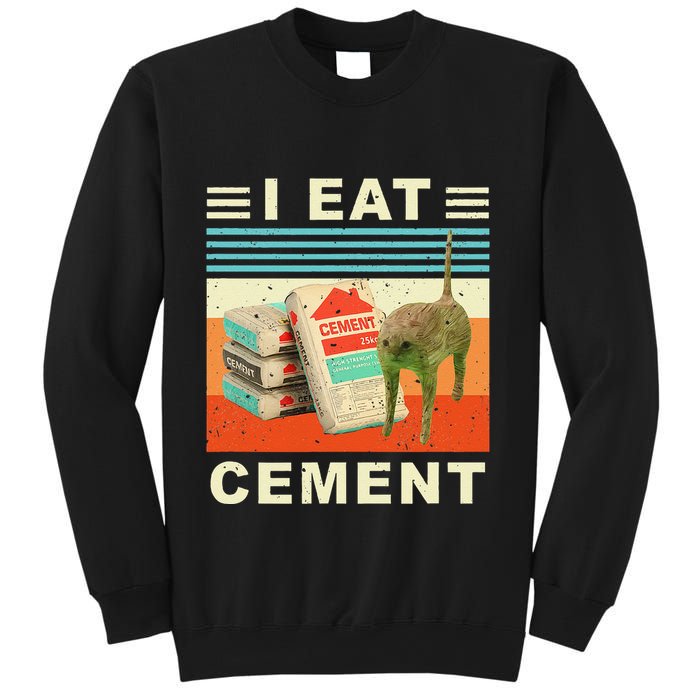 I Eat Cement Cursed Cat Funny Oddly Specific Dank Meme Sweatshirt