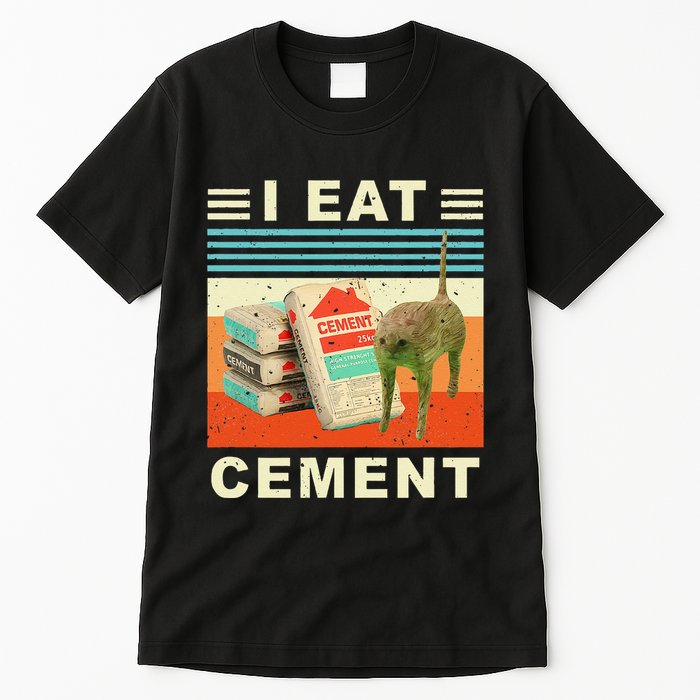 I Eat Cement Cursed Cat Funny Oddly Specific Dank Meme Tall T-Shirt