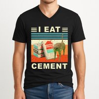 I Eat Cement Cursed Cat Funny Oddly Specific Dank Meme V-Neck T-Shirt
