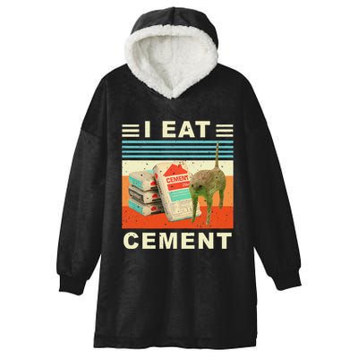 I Eat Cement Cursed Cat Funny Oddly Specific Dank Meme Hooded Wearable Blanket