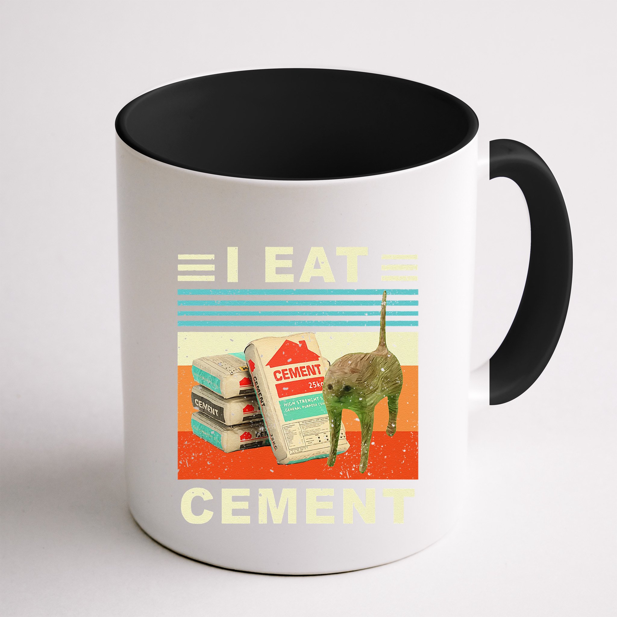I Eat Cement Cursed Cat Funny Oddly Specific Dank Meme Mug